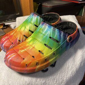Rugged Shark Men's Lined EVA Clogs TieDye Size 11